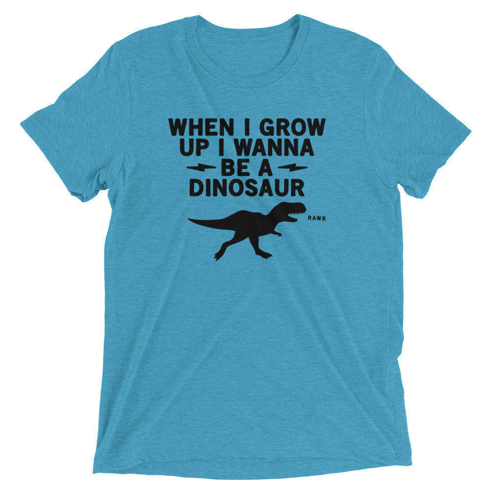 When I Grow Up I Wanna Be A Dinosaur Men's Tri-Blend Tee