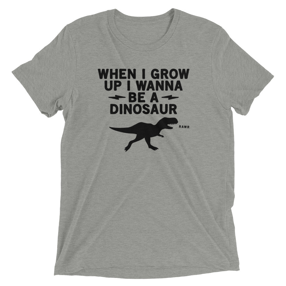 When I Grow Up I Wanna Be A Dinosaur Men's Tri-Blend Tee