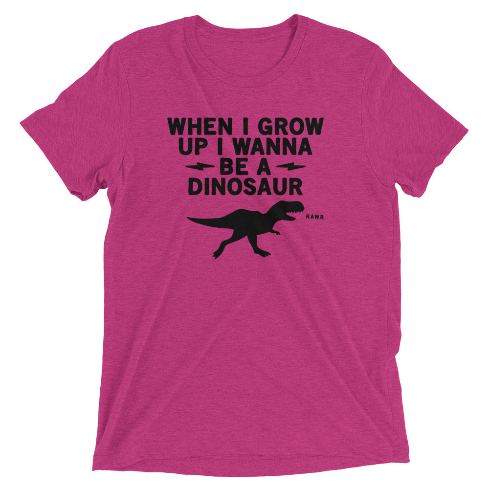 When I Grow Up I Wanna Be A Dinosaur Men's Tri-Blend Tee