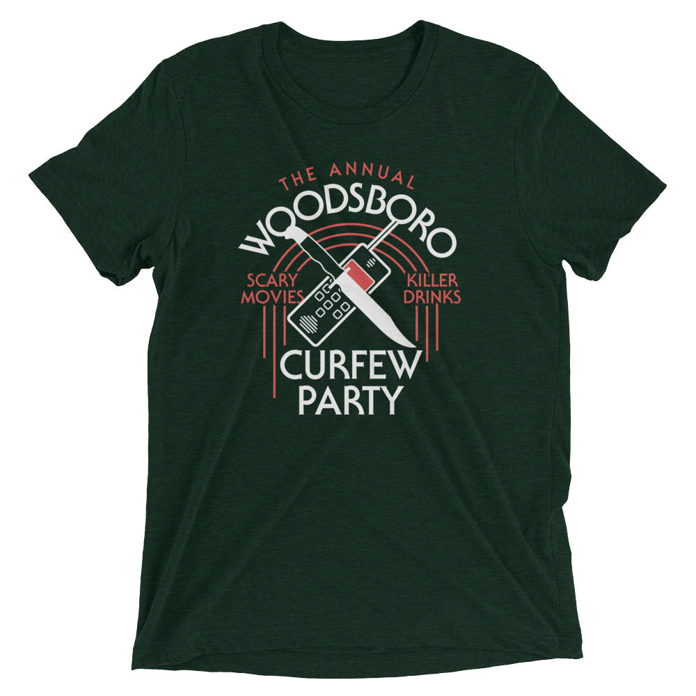Woodsboro Curfew Party Men's Tri-Blend Tee