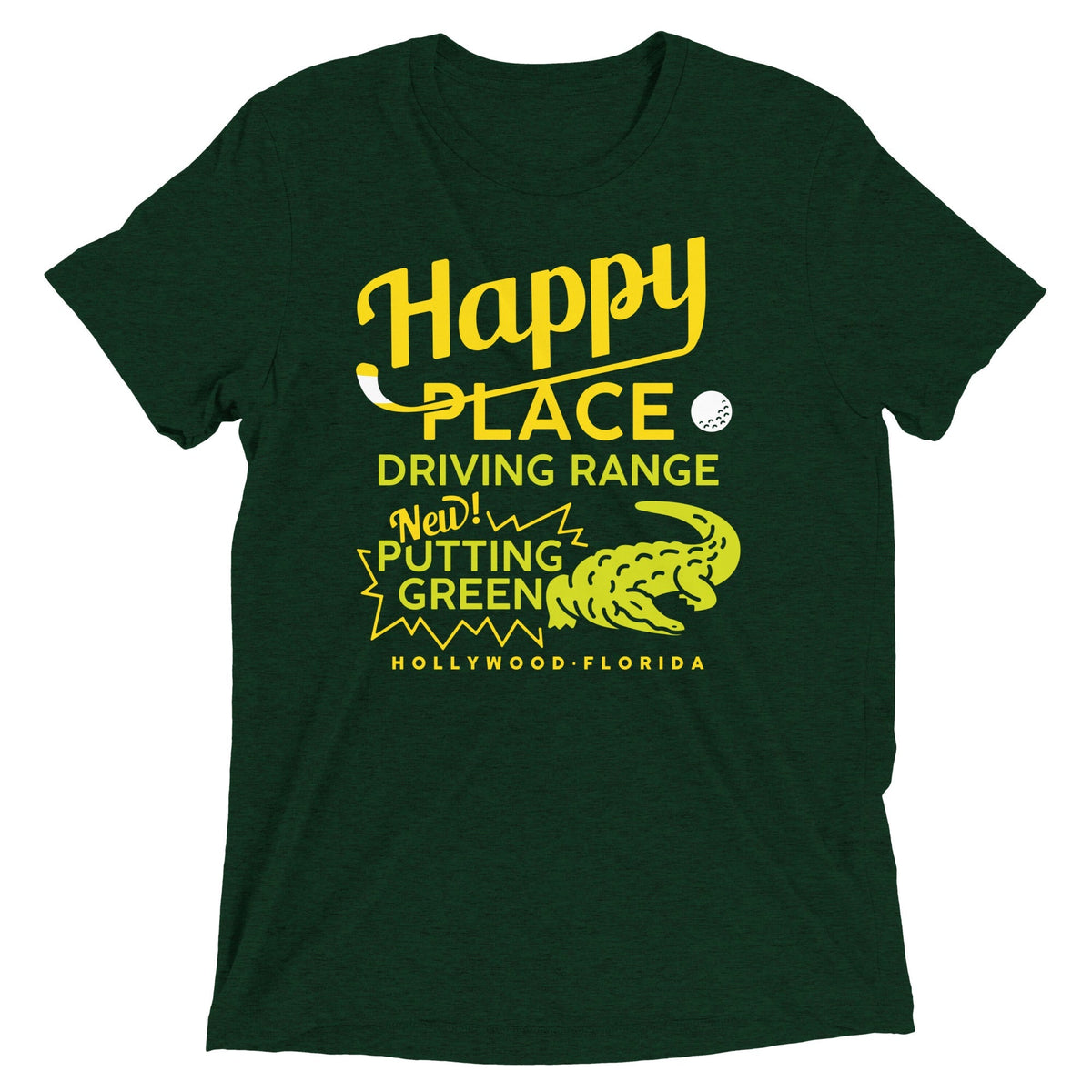 Happy Place Driving Range Men's Tri-Blend Tee