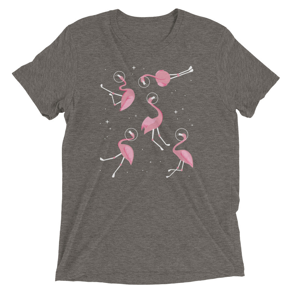 Flamingos In Space Men's Tri-Blend Tee