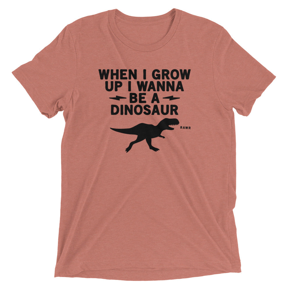 When I Grow Up I Wanna Be A Dinosaur Men's Tri-Blend Tee