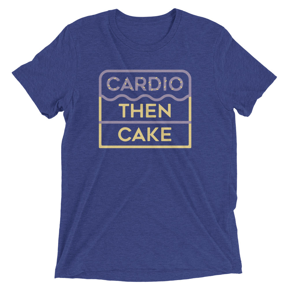 Cardio Then Cake Men's Tri-Blend Tee