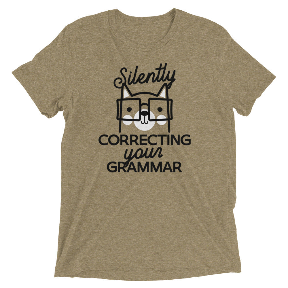 Silently Correcting Your Grammar Men's Tri-Blend Tee