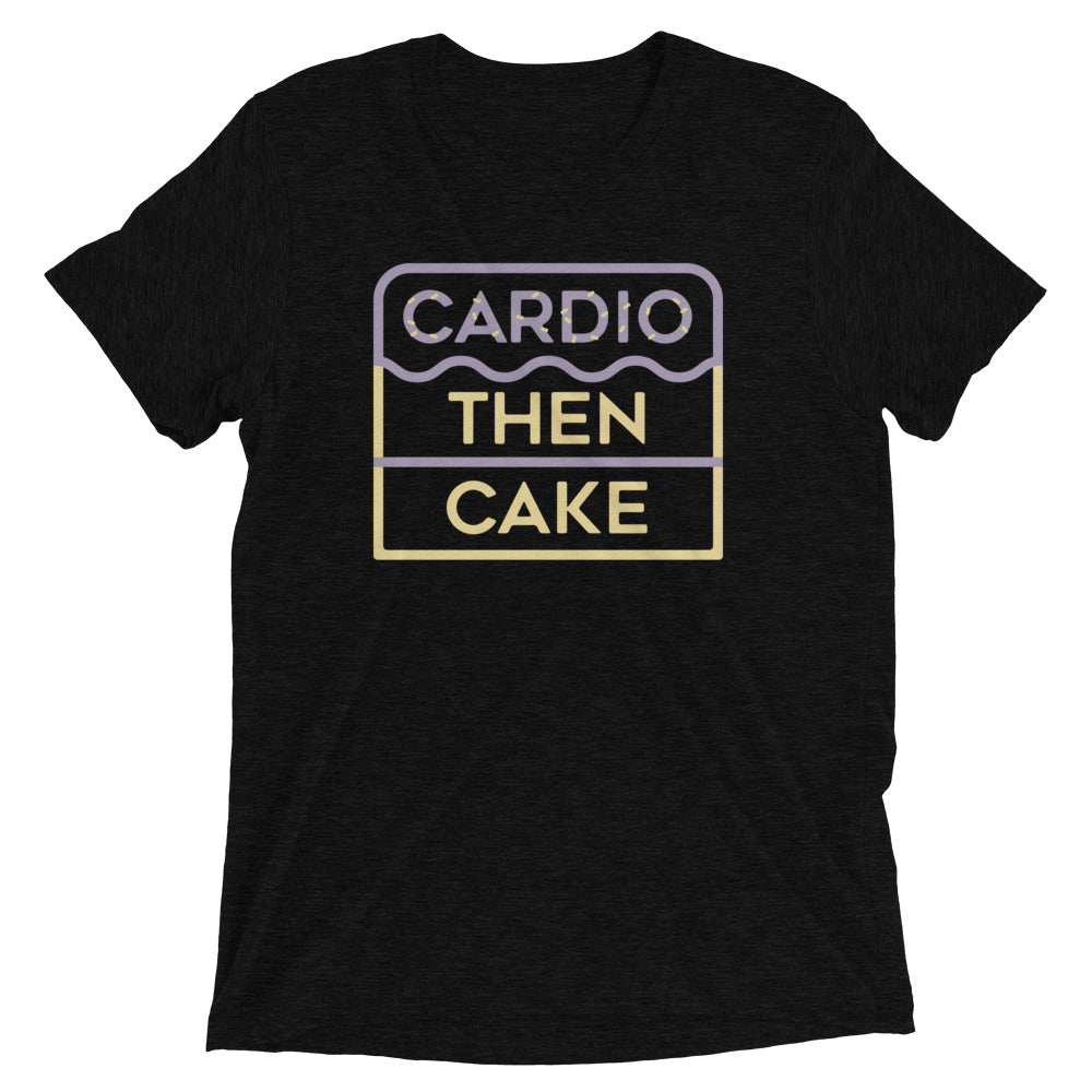 Cardio Then Cake Men's Tri-Blend Tee