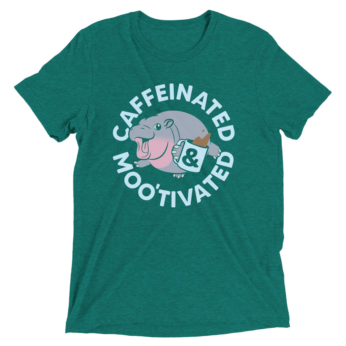 Caffeinated & Moo'tivated Men's Tri-Blend Tee