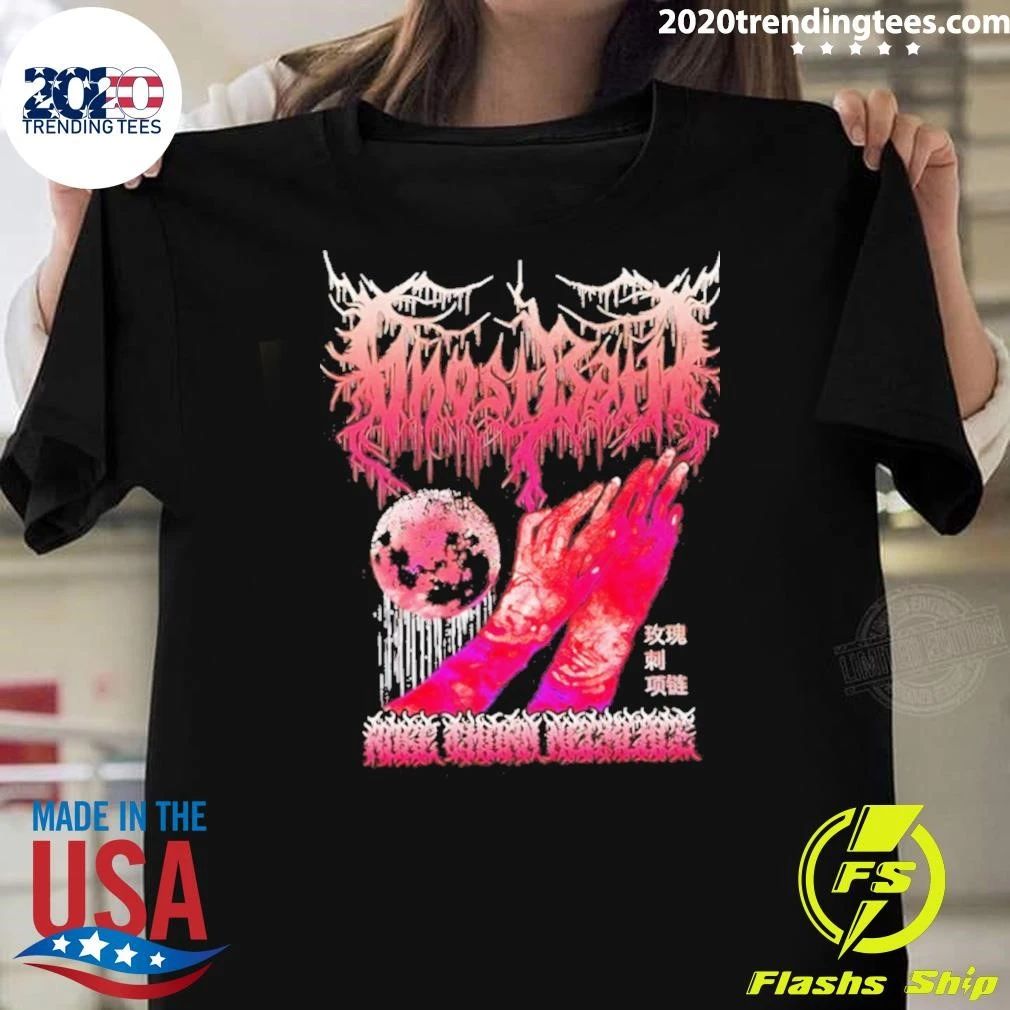 Ghost Bath Rose Thorn Necklace Halloween Shirt