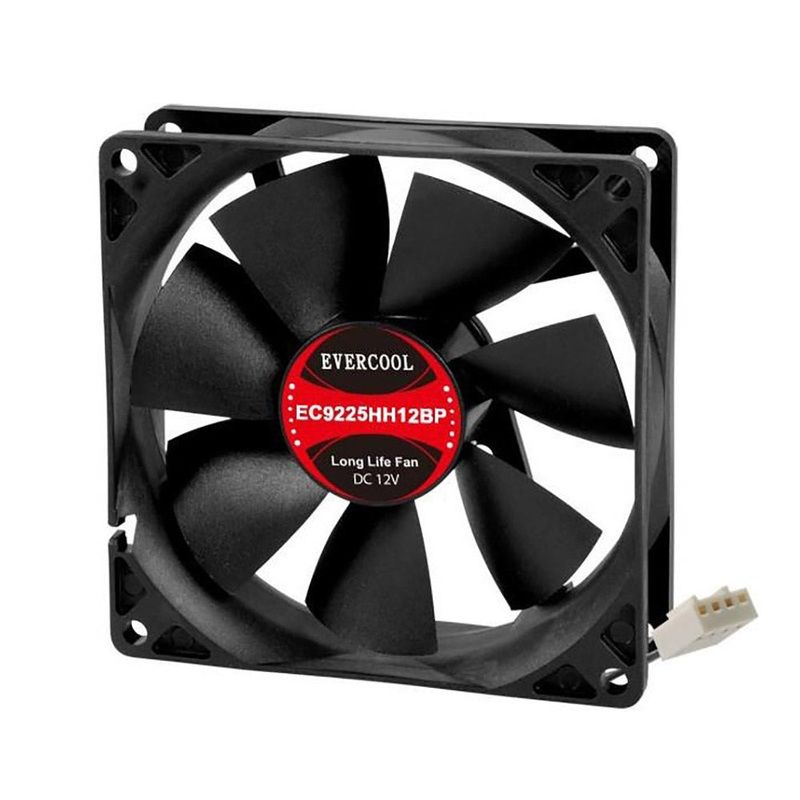 Evercool High Speed 92x92x25mm 12 Volt PWM Fan-EC9225HH12BP