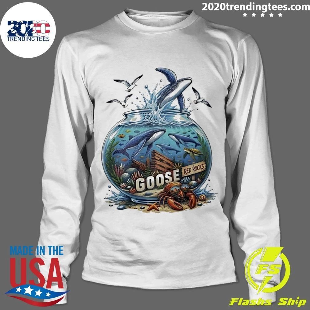 Red Rocks Goose Whales Sea Turtle Crab Fishbowl Illustrated Shirt