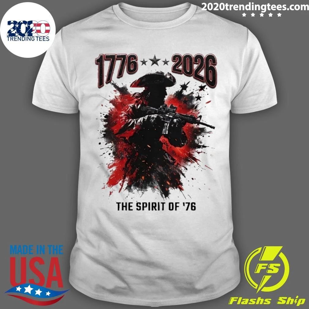 1776-2026 Patriotic Spirit of 76 USA Flag Vintage Shirt
