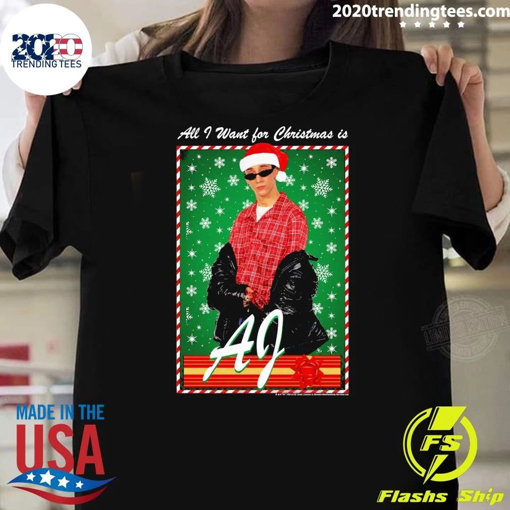 Junior’s Backstreet Boys AJ All I Want for Christmas Shirt