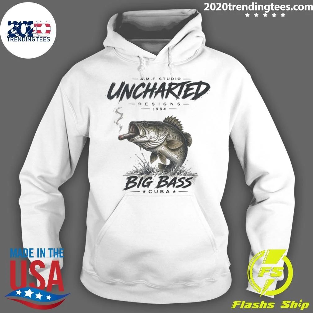 A.M.P Studio Uncharted Designs 1994 Big Bass Cuba Smoking Bass Fishing Shirt