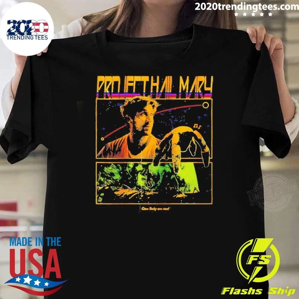 Ryan Gosling Sci-fi Project Hail Mary Space Movie Grace Rock Save Stars Vintage Shirt