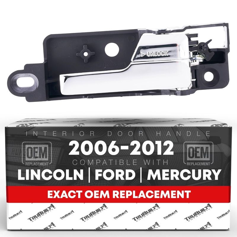 T1A Interior Rear Passenger Door Handle Replacement – Compatible with 2006-2012 Ford Fusion; 06-11 Mercury Milan; 06-12 Lincoln MKZ – All Chrome, Plastic – OEM BE5Z5422600A, BE5Z5422600C, 81703 – Rear Passenger Handle
