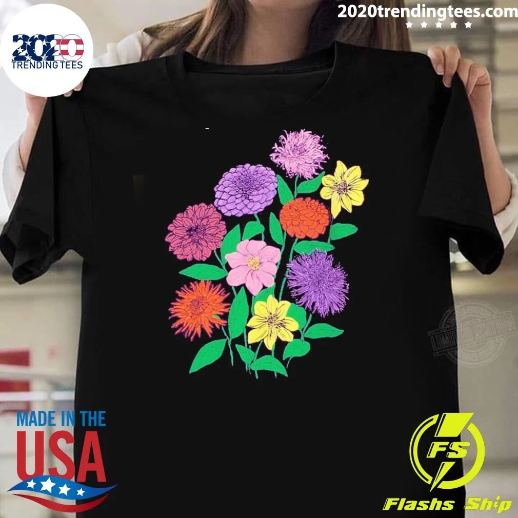 Jane Colby Floral Flower Artwork Vintage Shirt
