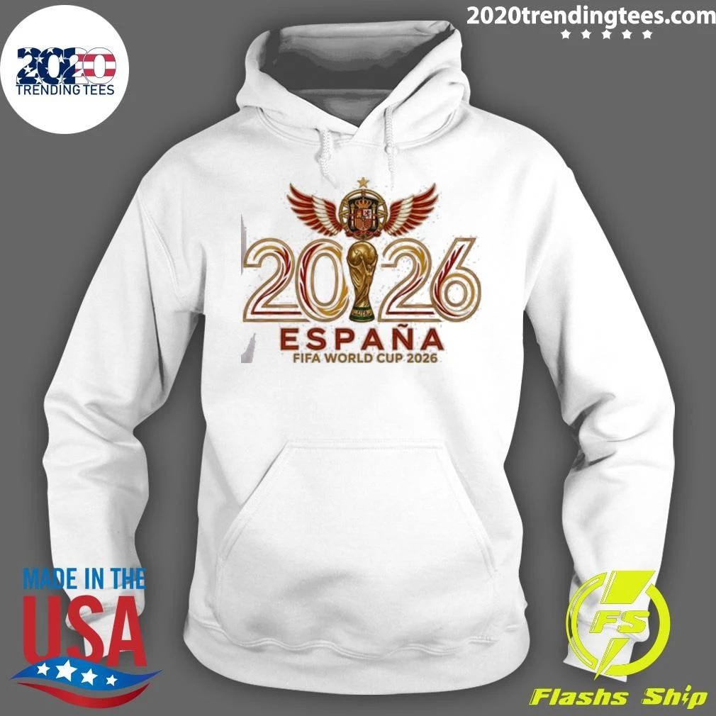 Spanish Soccer Fan Coat of Arms Gold Trophy World Cup 2026 Shirt