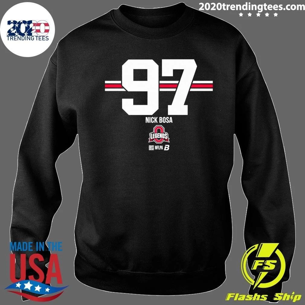 Ohio State Football Nick Bosa 97 Stripe Shirt