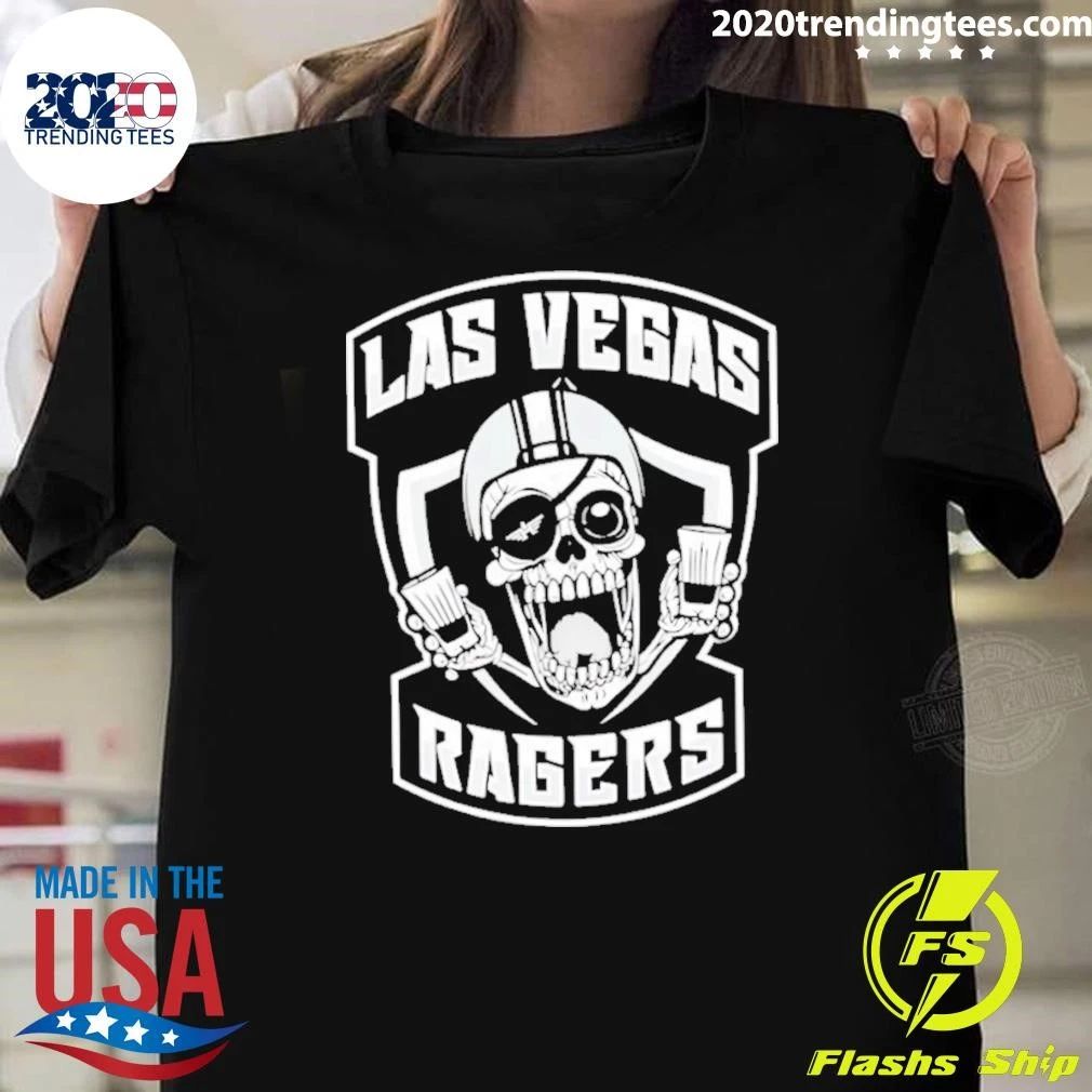 Las Vegas Ragers Skull With Shot Glasses Shirt