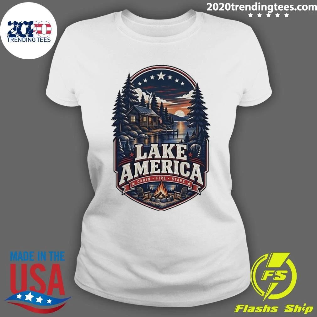 Lake America Cabin Fire Stars camping 2026 Shirt