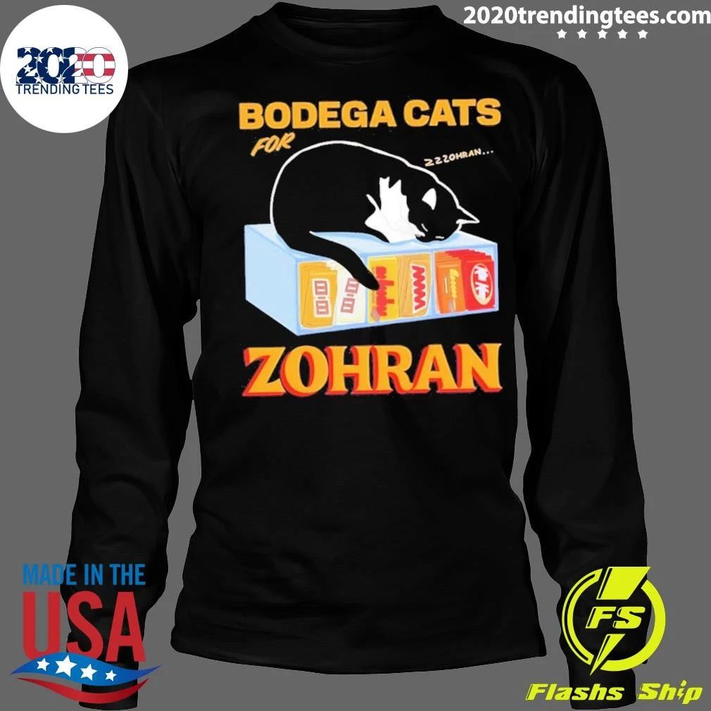 Bodega Cats For Zohran Cat Snack Kitty Shirt