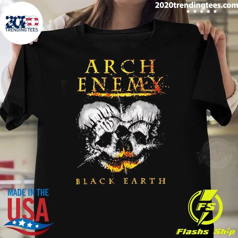 Arch Enemy Metal Band Skull Fire Gothic Heavy Music Tee Shirt