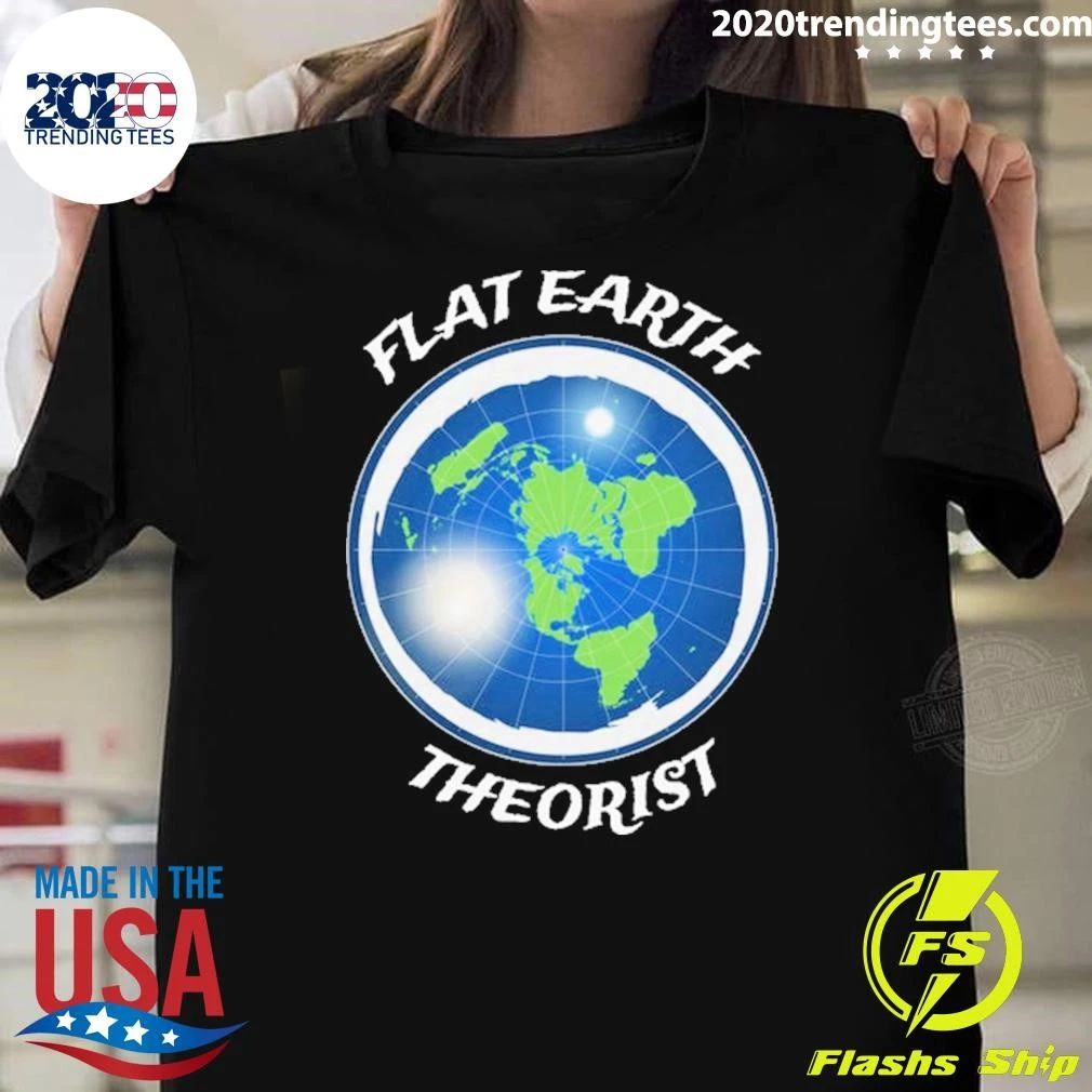 Flat Earth Theorist Ice Wall Graphic Tee Shirt