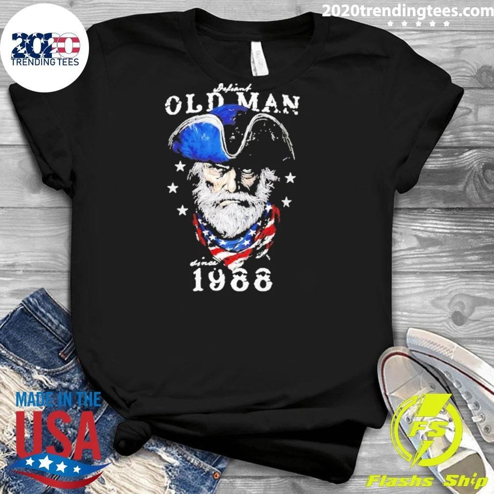 Defiant Old Man Since 1988 Birthday Patriotic Shirt