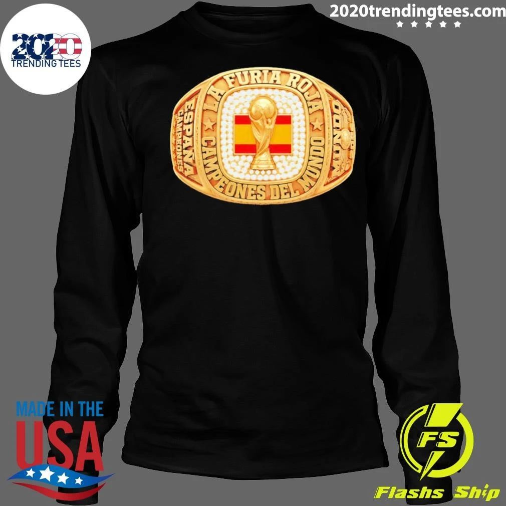 Spain Soccer Champions Ring La Furia Roja Campeones Del Mundo World Cup Championship Shirt