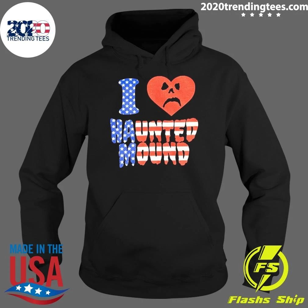 Sematary I Heart Haunted Mound USA American Flag Tee Shirt