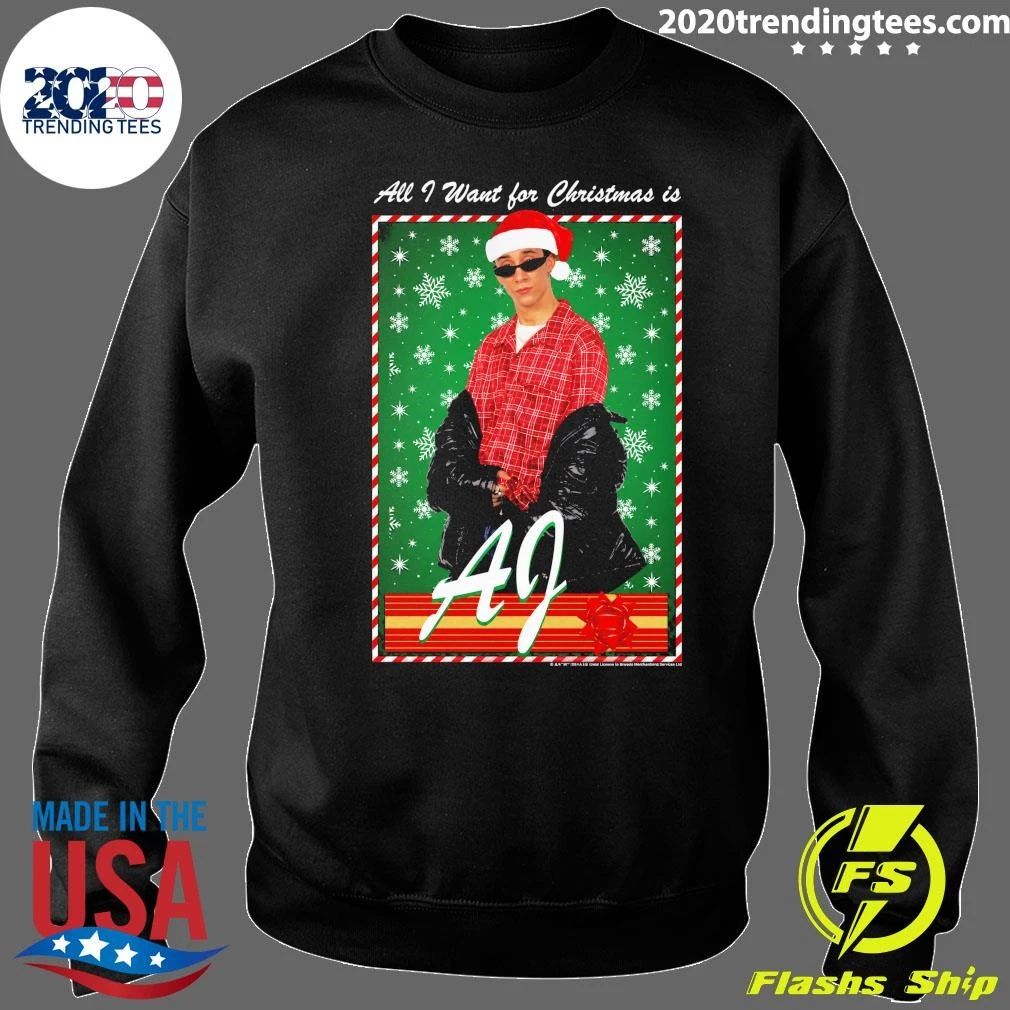 Junior’s Backstreet Boys AJ All I Want for Christmas Shirt