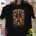 Cowboy Skull Iron Outlaw Route US 66 Motorcycle Shirt