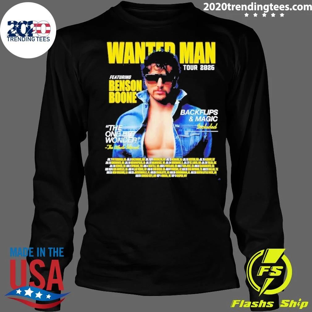 Featuring Benson Boone Wanted Man Tour Concert The One Hit Wonder 2026 Shirt
