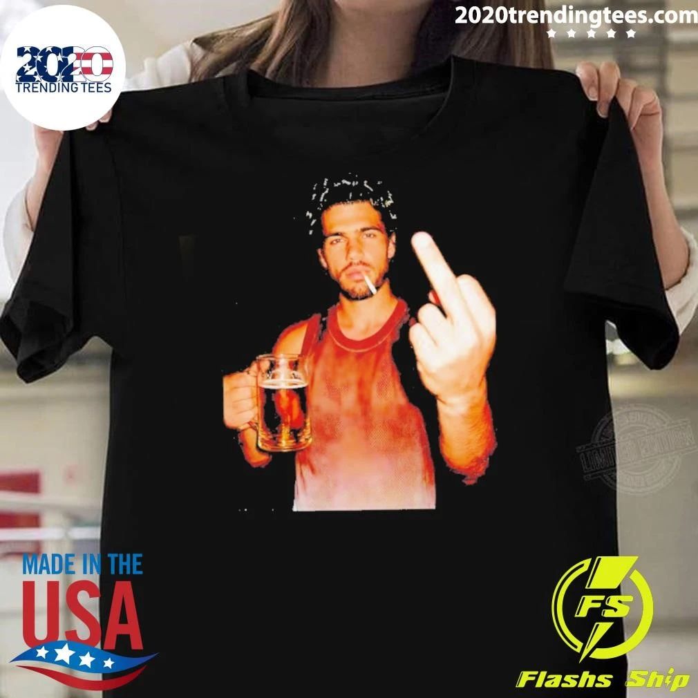 Carlitos Tennis Player Middle Finger Smoking And Beer Shirt