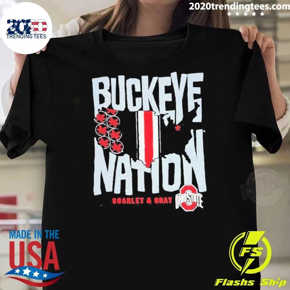 Charcoal Buckeye Nation Scarlet and Gray Signature Shirt