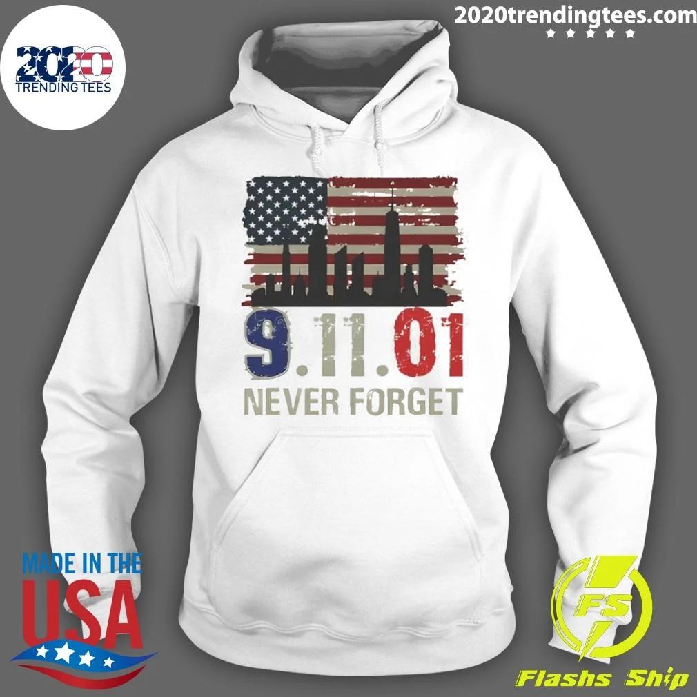 9.11.01 Never Forget American Flag Memorial Patriot 9 11 Tribute Shirt