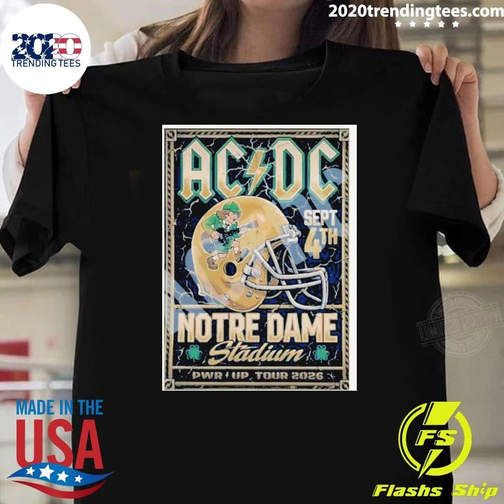 Acdc Band Notre Dame Stadium Pwr Up Tour 2026 Shirt