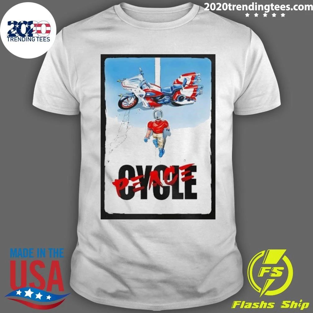 Peace Cycle Motorcycle Biker Futuristic Shirt