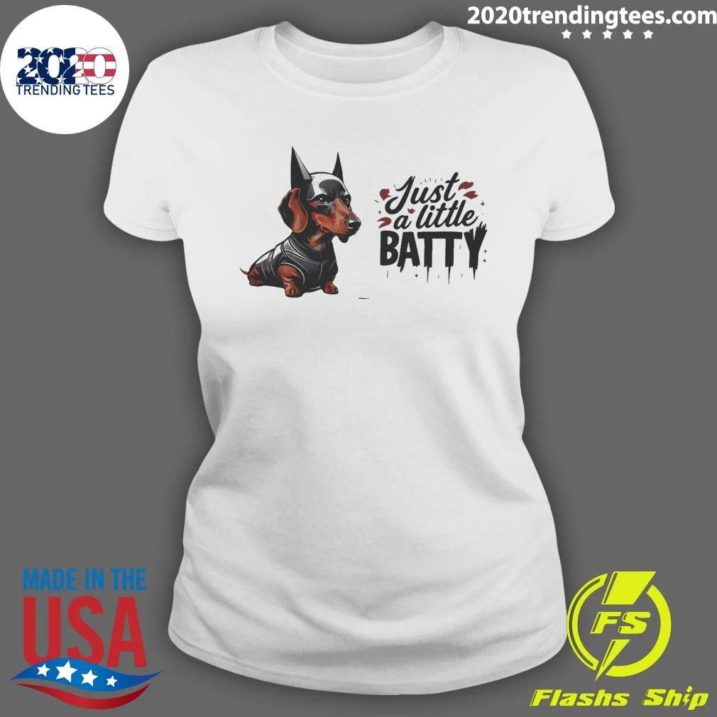 Just a Little Batty Dachshund Pet Dog Halloween Shirt
