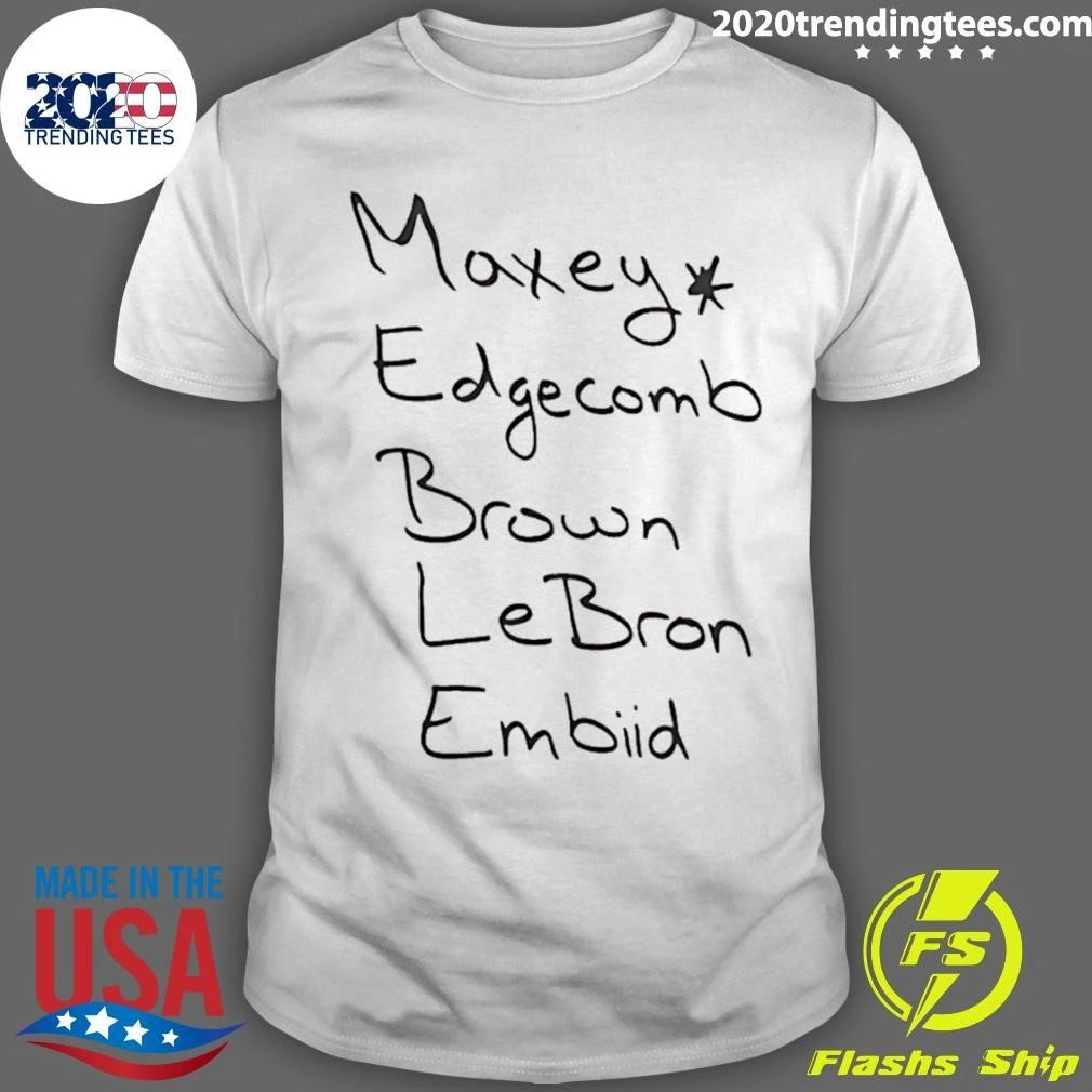 NBA 2026 Philadelphia 76ers Maxey Edgecomb Brown Lebron Embiid Shirt