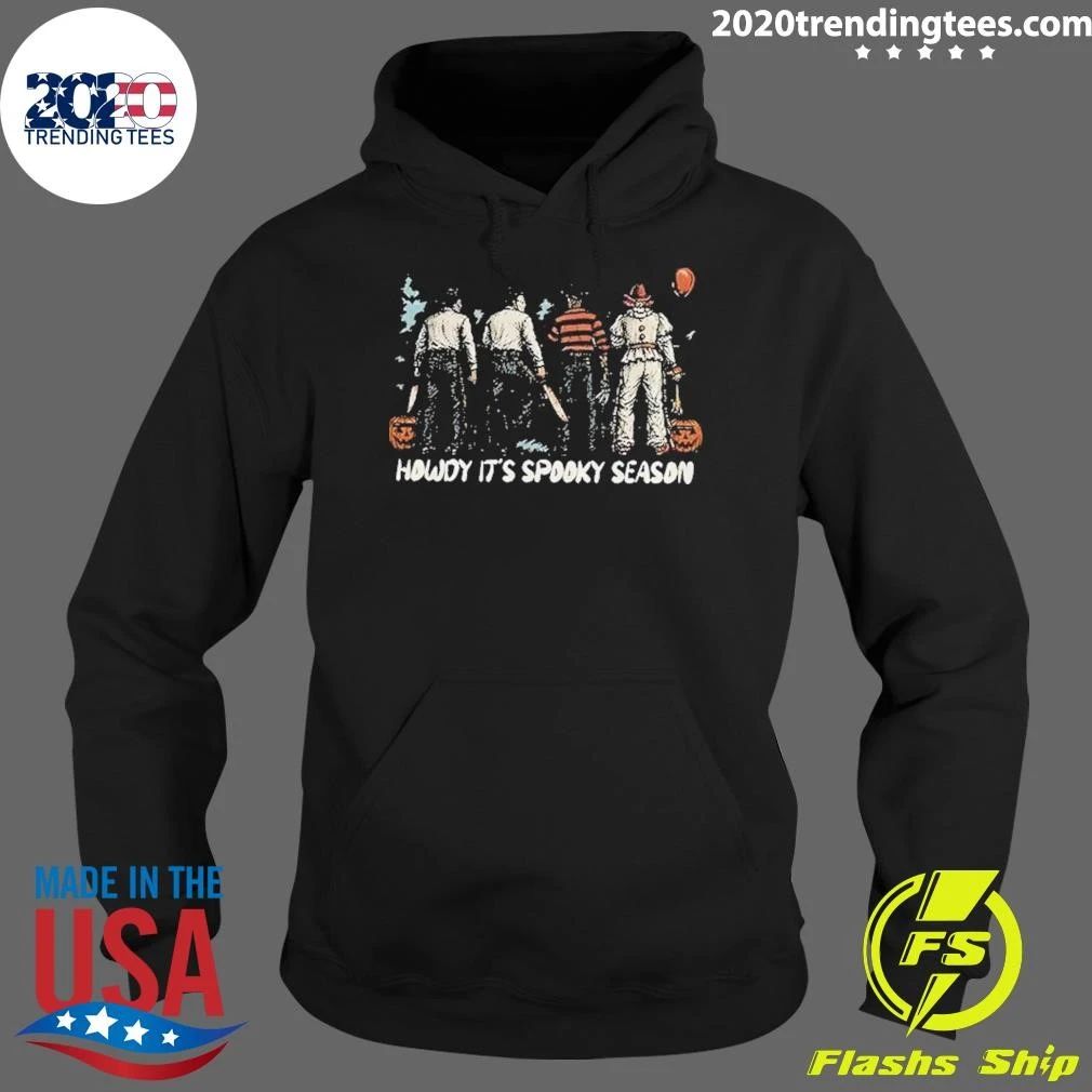 Horror Icons Jason Michael Freddy Pennywise Howdy It’s Spooky Season Shirt
