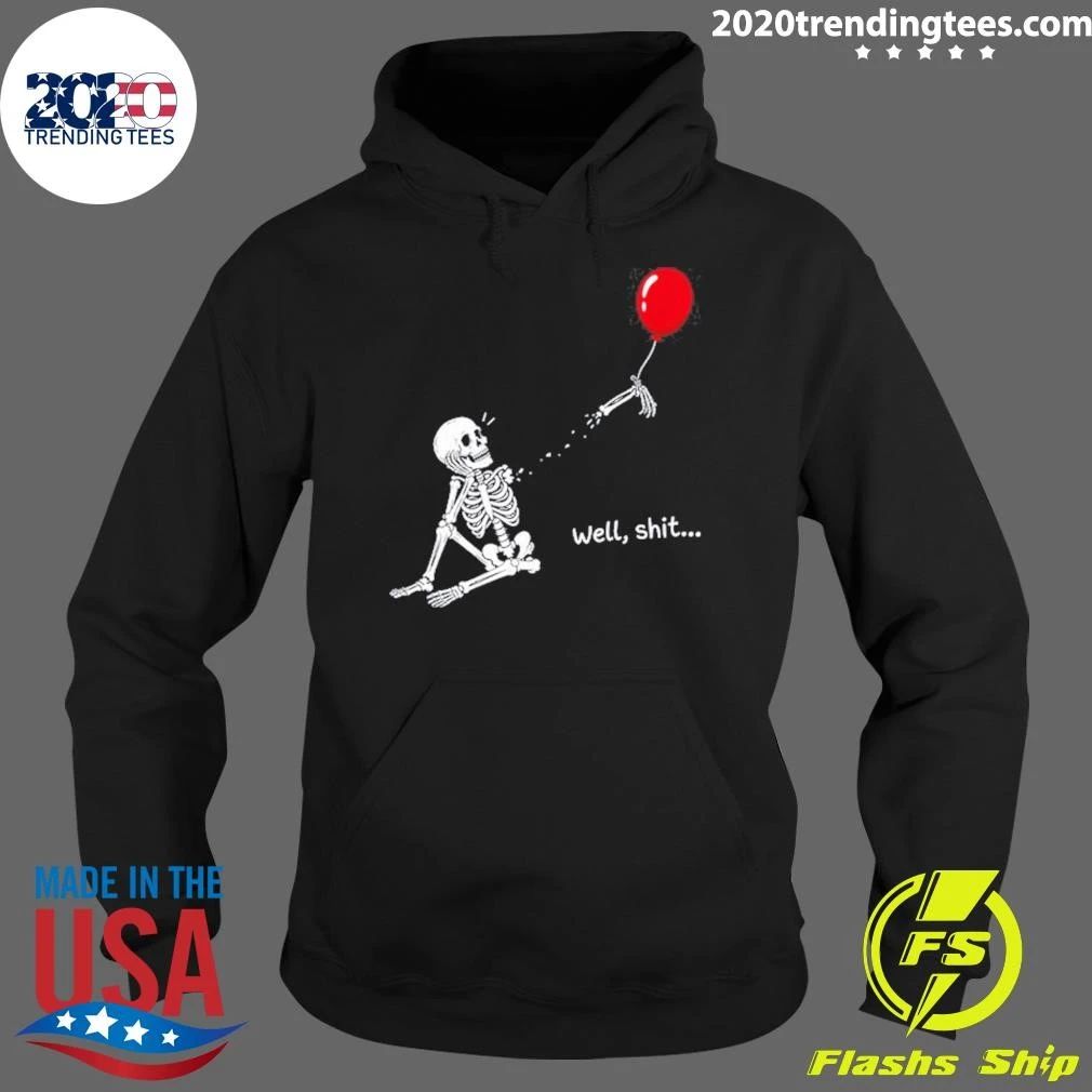 Skeleton Well Shit Lost Balloon Halloween Gothic Sarcastic Shirt