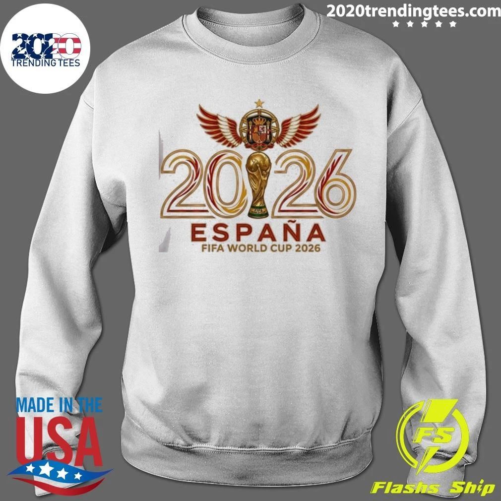 Spanish Soccer Fan Coat of Arms Gold Trophy World Cup 2026 Shirt