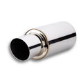 Vibrant TPV Turbo Round Muffler (17in Long) with 4in Round Tip Angle Cut – 3in inlet I.D.
