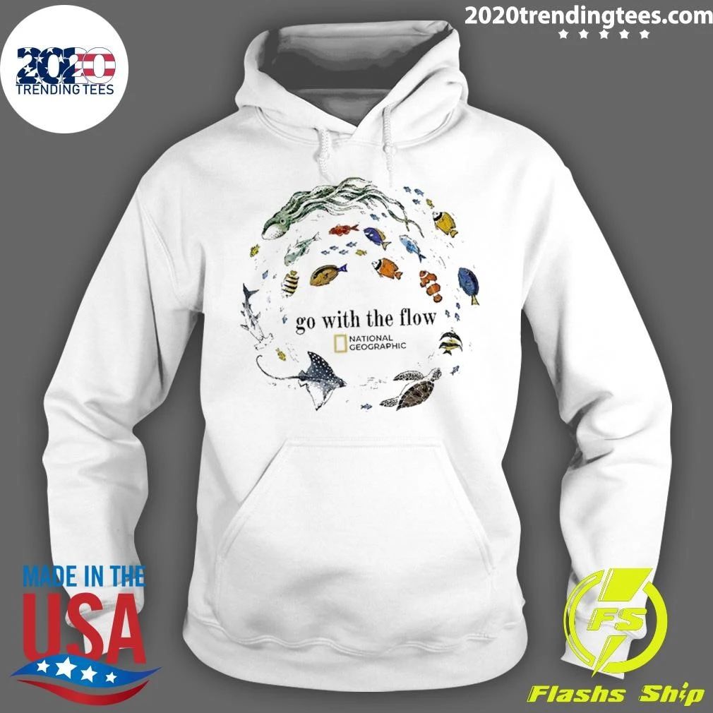 Marine Animals Go With The Flow Sea Turtle Fish Shirt