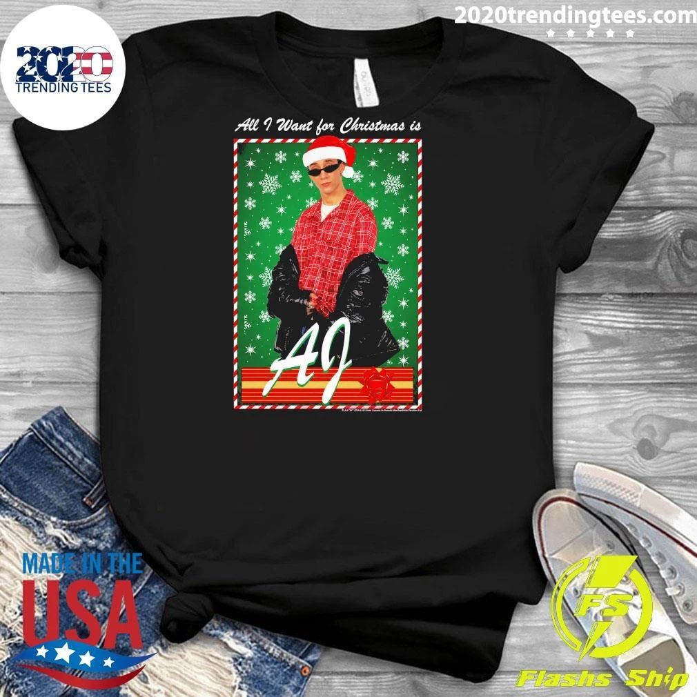 Junior’s Backstreet Boys AJ All I Want for Christmas Shirt