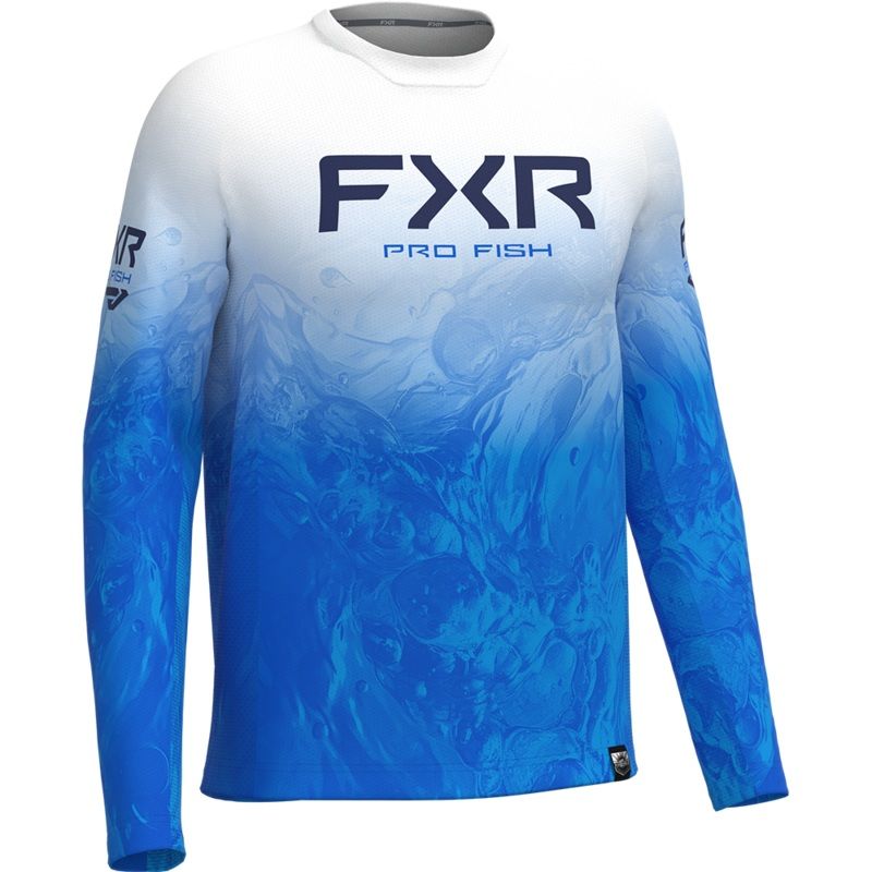 FXR Mens Derby Undertow Air UPF Longsleeve Cobalt / White