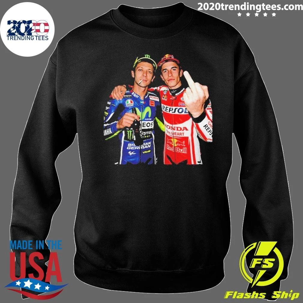 Valentino Rossi Marc Marquez Moto Gp Middle Finger Graphic Shirt