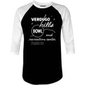 Verdugo Hills v2 - La Crescenta, CA - Vintage Bowling Alley - 3/4 Sleeve Raglan