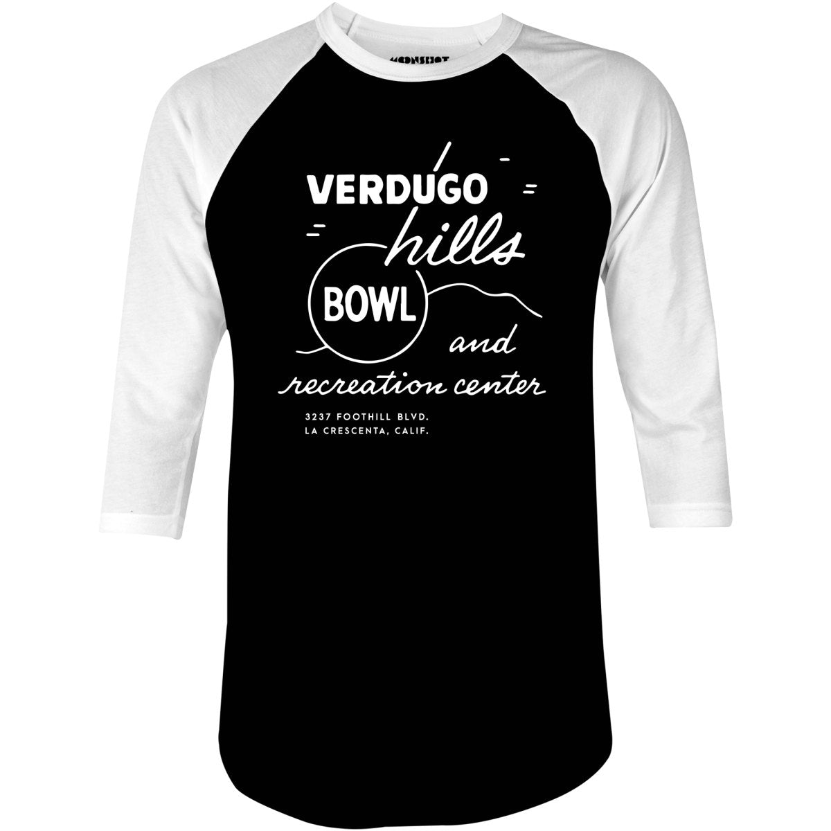 Verdugo Hills v2 - La Crescenta, CA - Vintage Bowling Alley - 3/4 Sleeve Raglan